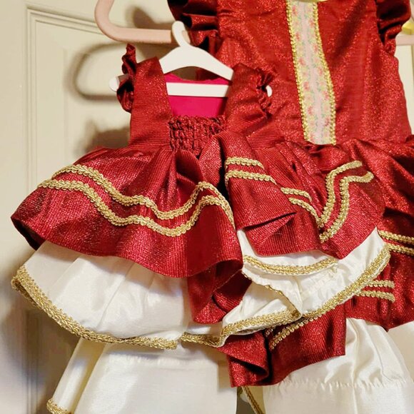 Dollcake RED Festive Gleam Dress size 3T, incl 18 in. doll dress & size 9 boots! - Picture 5 of 11